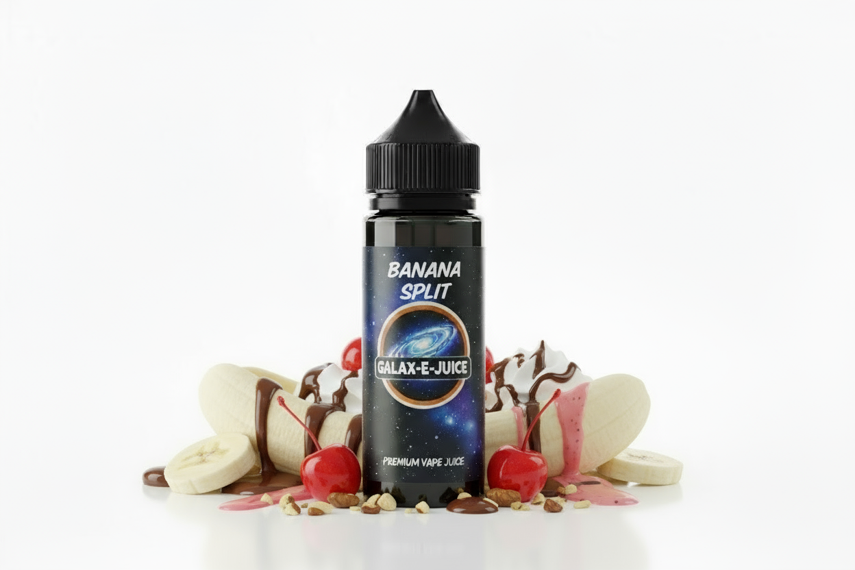 Banana Split E-Liquid 100ml - UK Made Premium Vape Juice | Galax-E-Juice