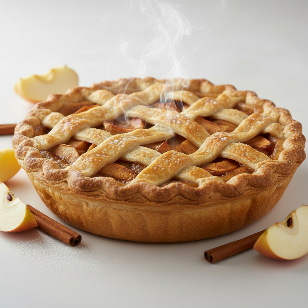 Apple Pie E-Liquid 100ml — warm spiced apple and buttery pastry dessert flavour — available as a 100ml shortfill and flavour concentrate, by Galax-E-Juice UK