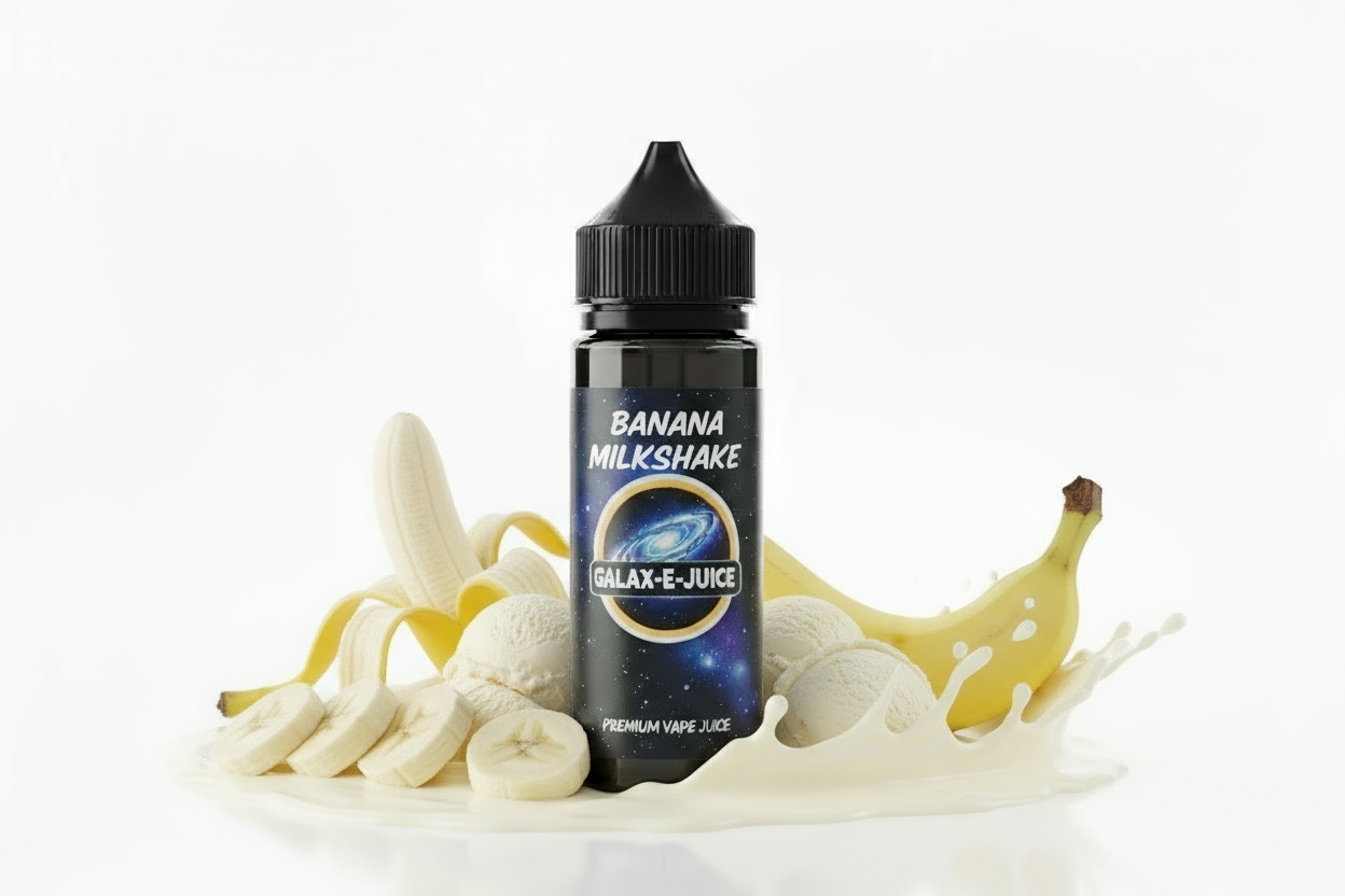 Banana Milkshake E-Liquid 100ml - UK Made Premium Vape Juice | Galax-E-Juice