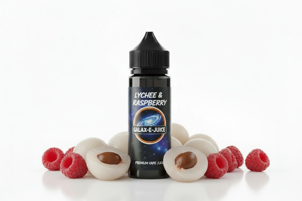 Lychee & Raspberry E-Liquid 100ml - UK Made Premium Vape Juice | Galax-E-Juice
