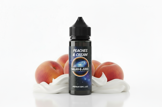 Peaches & Cream E-Liquid 100ml - UK Made Premium Vape Juice | Galax-E-Juice