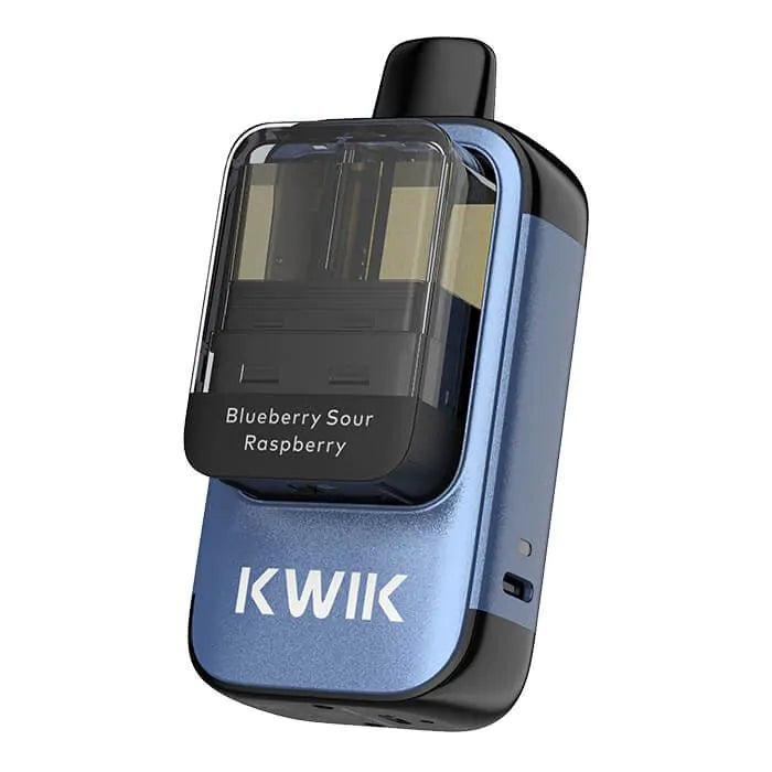 Innokin Kwik pod kit in blue with Blueberry Sour Raspberry pod