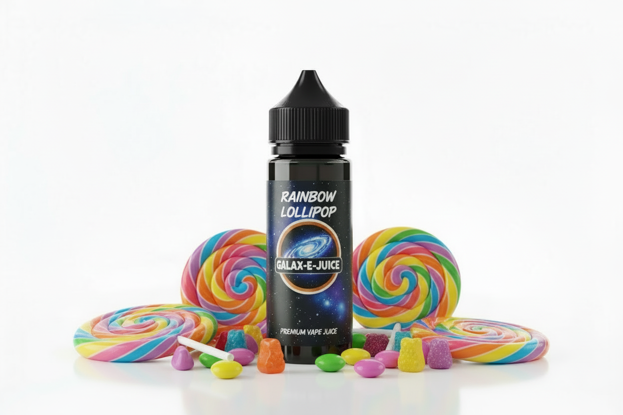 Rainbow Lollipop Sweets E-Liquid 100ml - UK Made Premium Vape Juice | Galax-E-Juice
