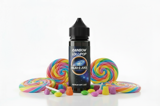 Rainbow Lollipop Sweets E-Liquid 100ml - UK Made Premium Vape Juice | Galax-E-Juice