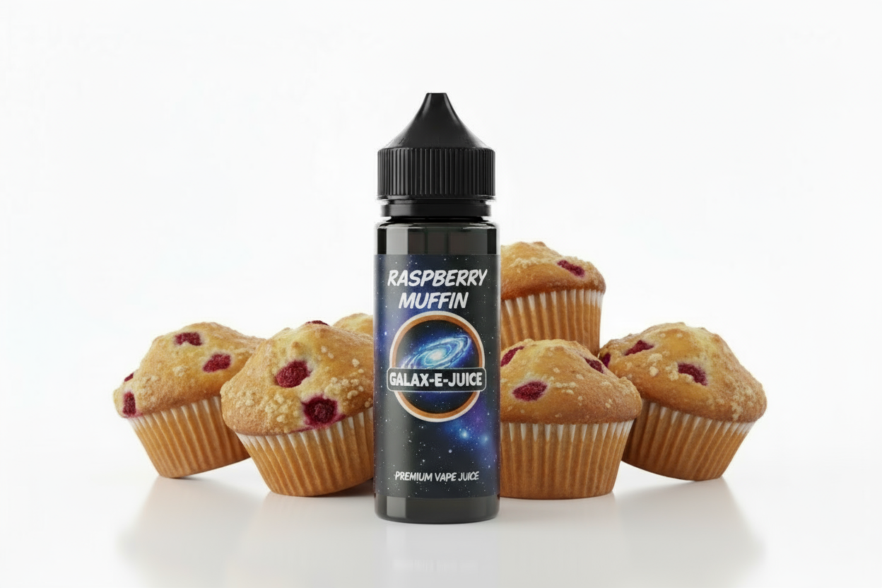 Raspberry Muffin E-Liquid 100ml - UK Made Premium Vape Juice | Galax-E-Juice