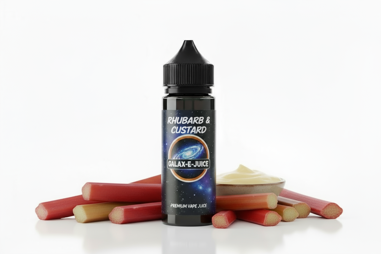 Rhubarb & Custard E-Liquid 100ml - UK Made Premium Vape Juice | Galax-E-Juice