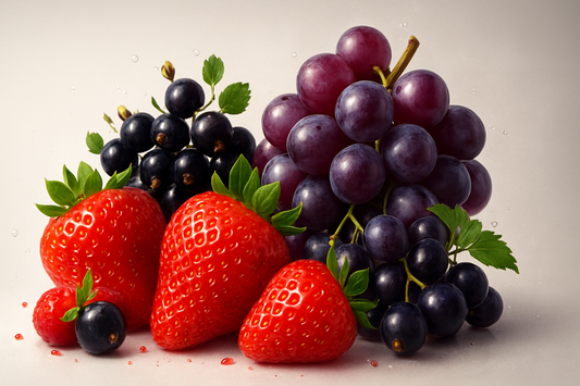 strawberry, blackcurrant and grape mix