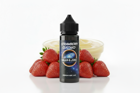 Strawberry Custard E-Liquid 100ml - UK Made Premium Vape Juice | Galax-E-Juice