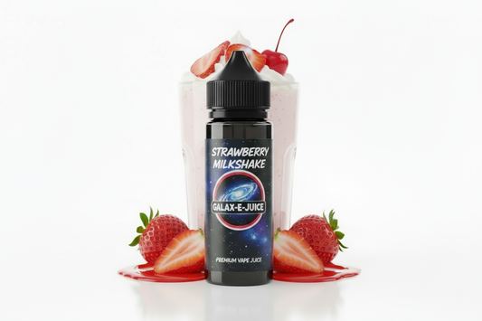 Strawberry Milkshake E-Liquid 100ml - UK Made Premium Vape Juice | Galax-E-Juice